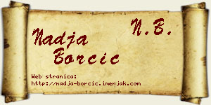 Nadja Borčić vizit kartica